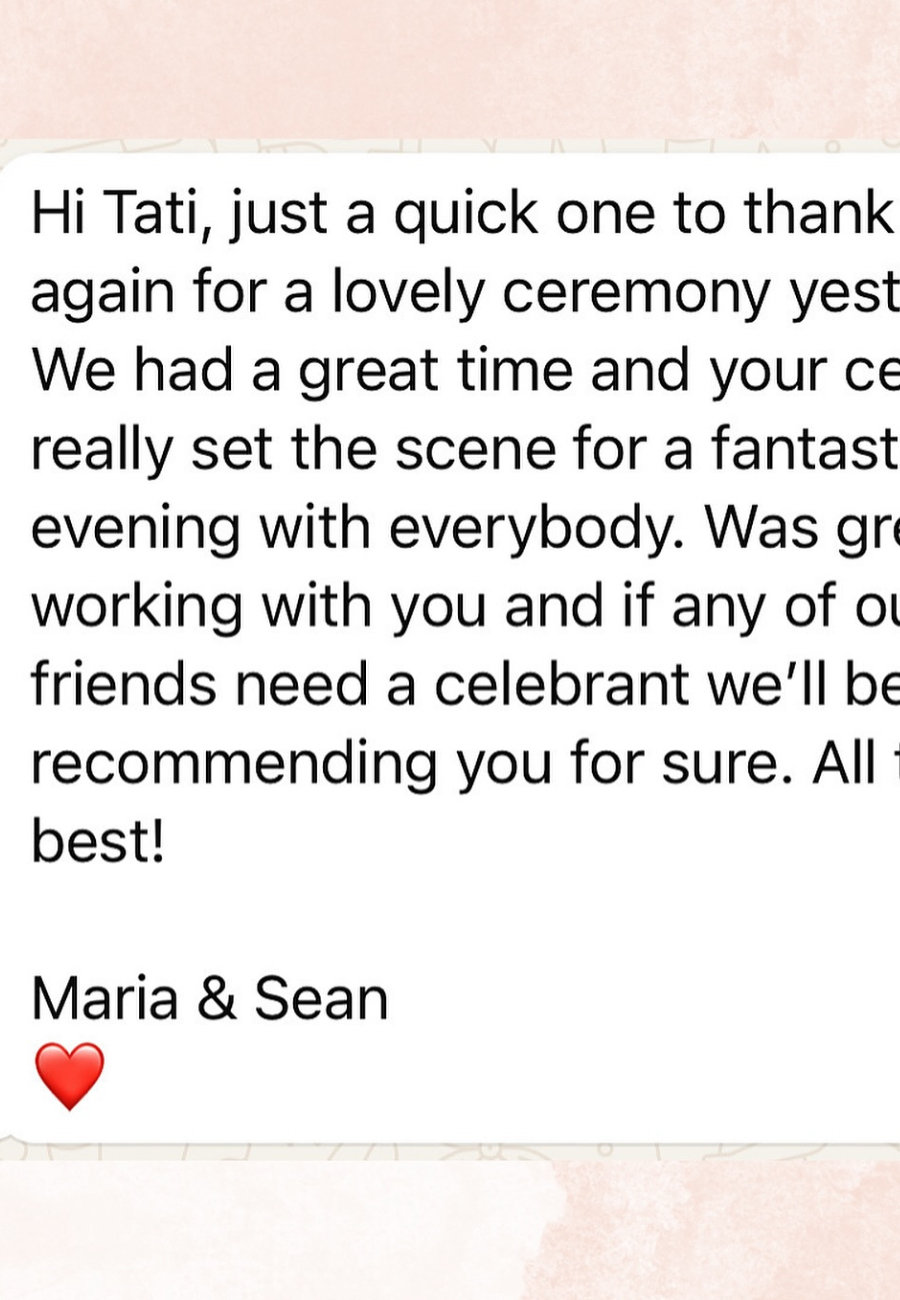 Couple review for a wedding celebrant in Greece